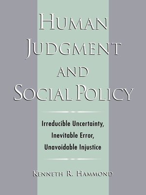 cover image of Human Judgment and Social Policy
